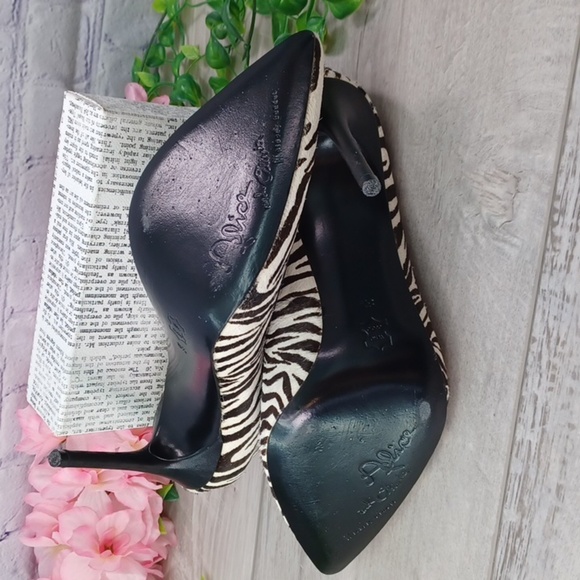 Alice + Olivia Zebra Print Calf Hair Heels - Picture 7 of 10